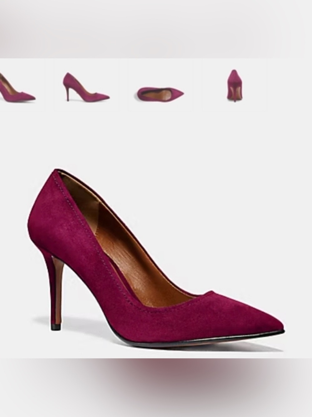 Coach Waverly Pump Dark Berry Suede Size 9